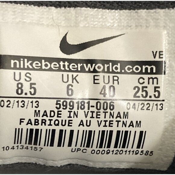 Nike Livestrong Dual Fusion women's Size 8.5 Black Red Mesh sneakers NO INSOLES - Picture 8 of 8